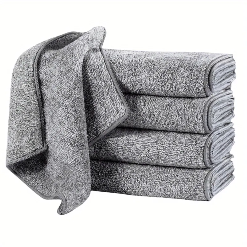 10Pack Grey Microfiber Cleaning Cloths  Ultra Absorbent Washable Towels