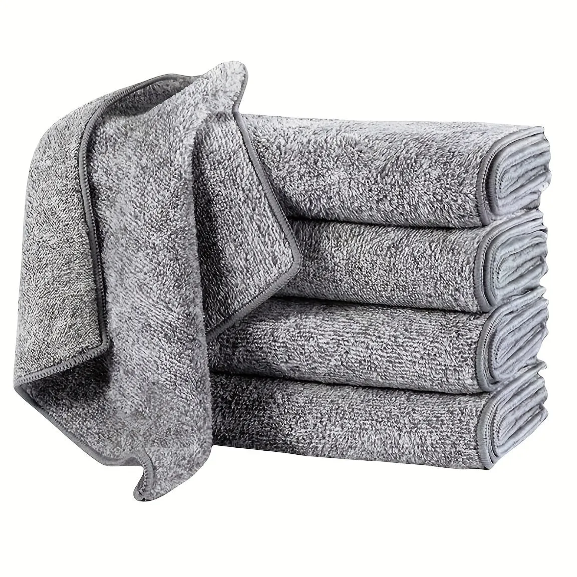 10Pack Grey Microfiber Cleaning Cloths  Ultra Absorbent Washable Towels