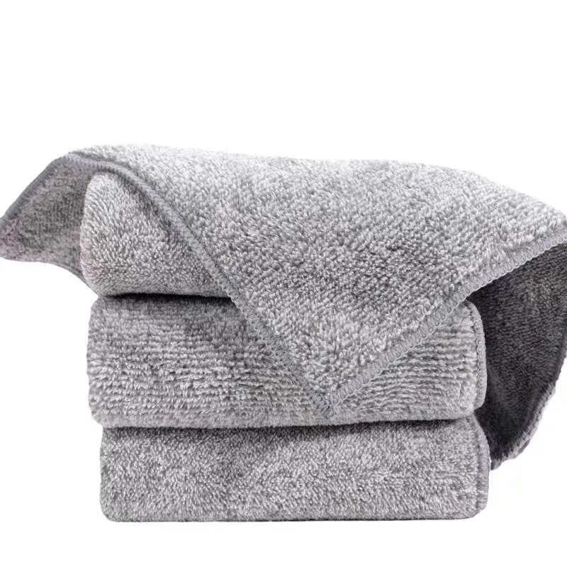 10Pack Grey Microfiber Cleaning Cloths  Ultra Absorbent Washable Towels
