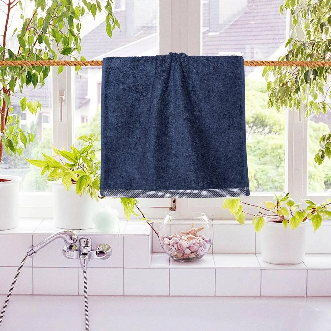 500 GSM Bamboo Towels Set Of 4 - Pink & Blue | Ultra Soft & Highly Absorbent Towels