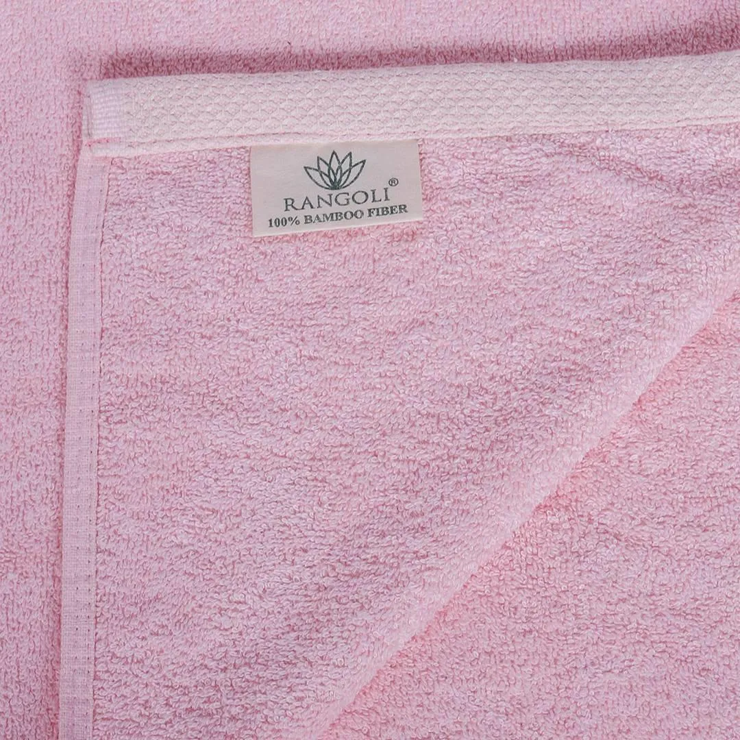500 GSM Bamboo Towels Set Of 4 - Pink & Blue | Ultra Soft & Highly Absorbent Towels