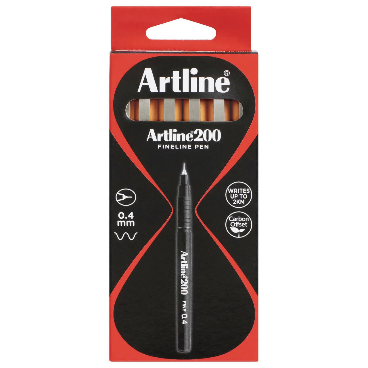 Artline 200 Fineliner Felt Tip Pen 0.4mm Orange Box 12