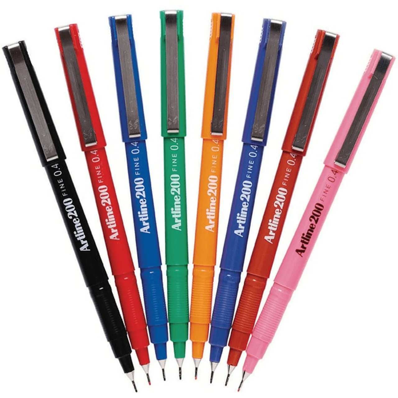 Artline 200 Fineliner Pen 0.4mm 8 Colours Assorted Box 12