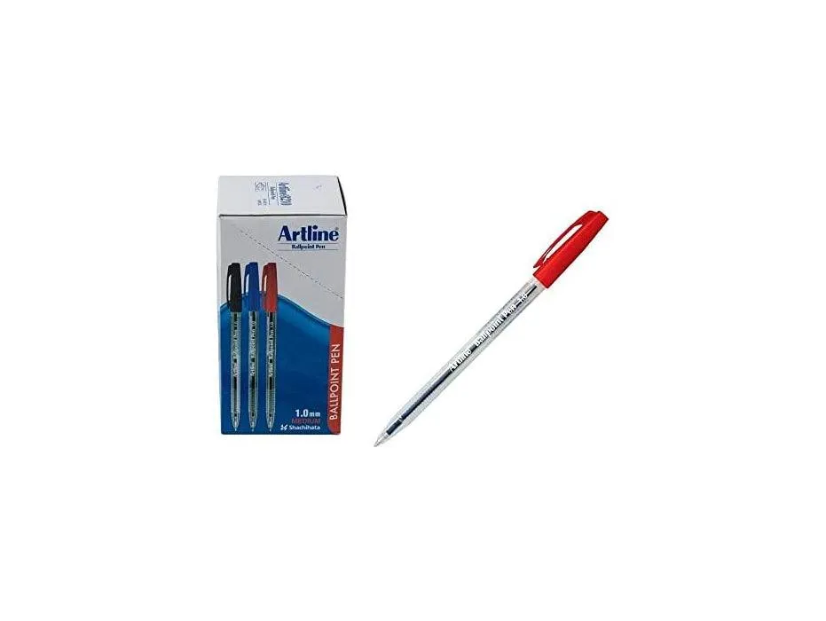 Artline 8210 Ballpoint Pen 1.0mm, Red 1x50/Pack [EK-8210RD]