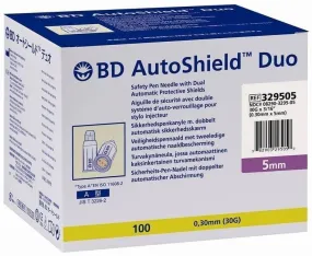 BD Autoshield Duo Safety Pen Needles 5mm 30G x 100