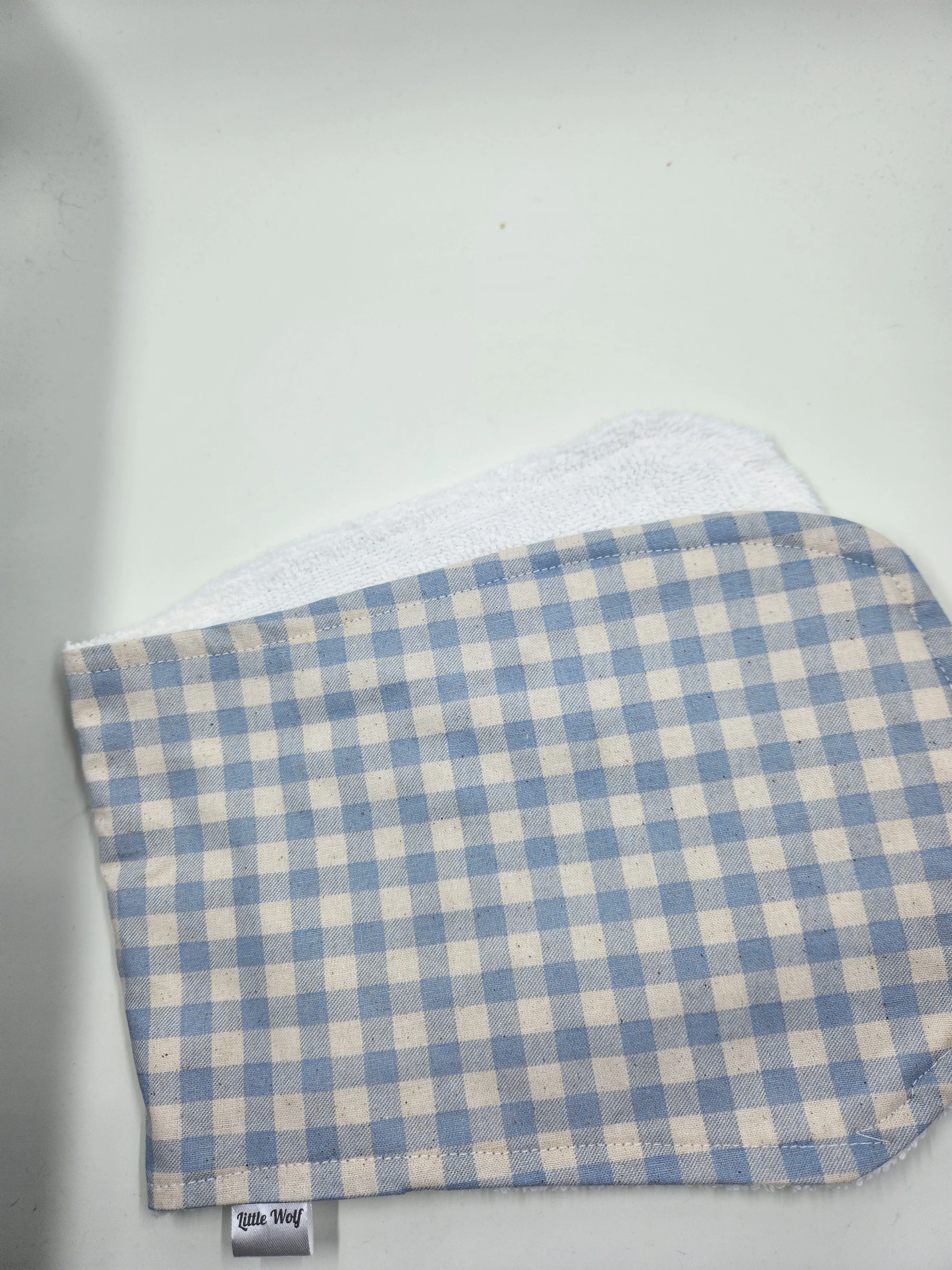 Blue Checkered Burp Cloth