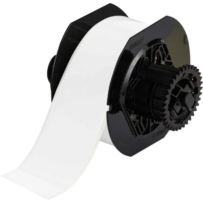 Brady B30C-2250-595-WT B30 Series Indoor/Outdoor Vinyl Labels, White, 2.25" X 100' Fit, 1 Roll