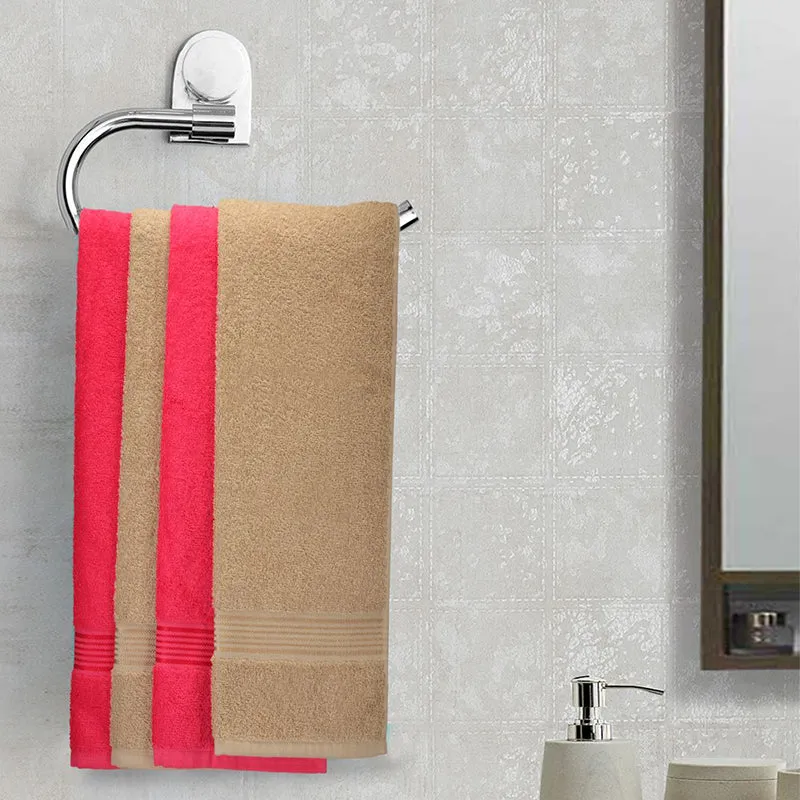 Eva Quick Dry Hand Towel (Pink & Taupe) - Set Of Four