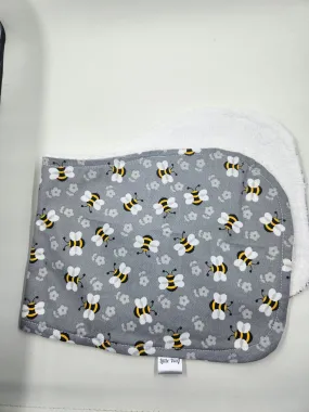 Grey Bees Burp Cloth