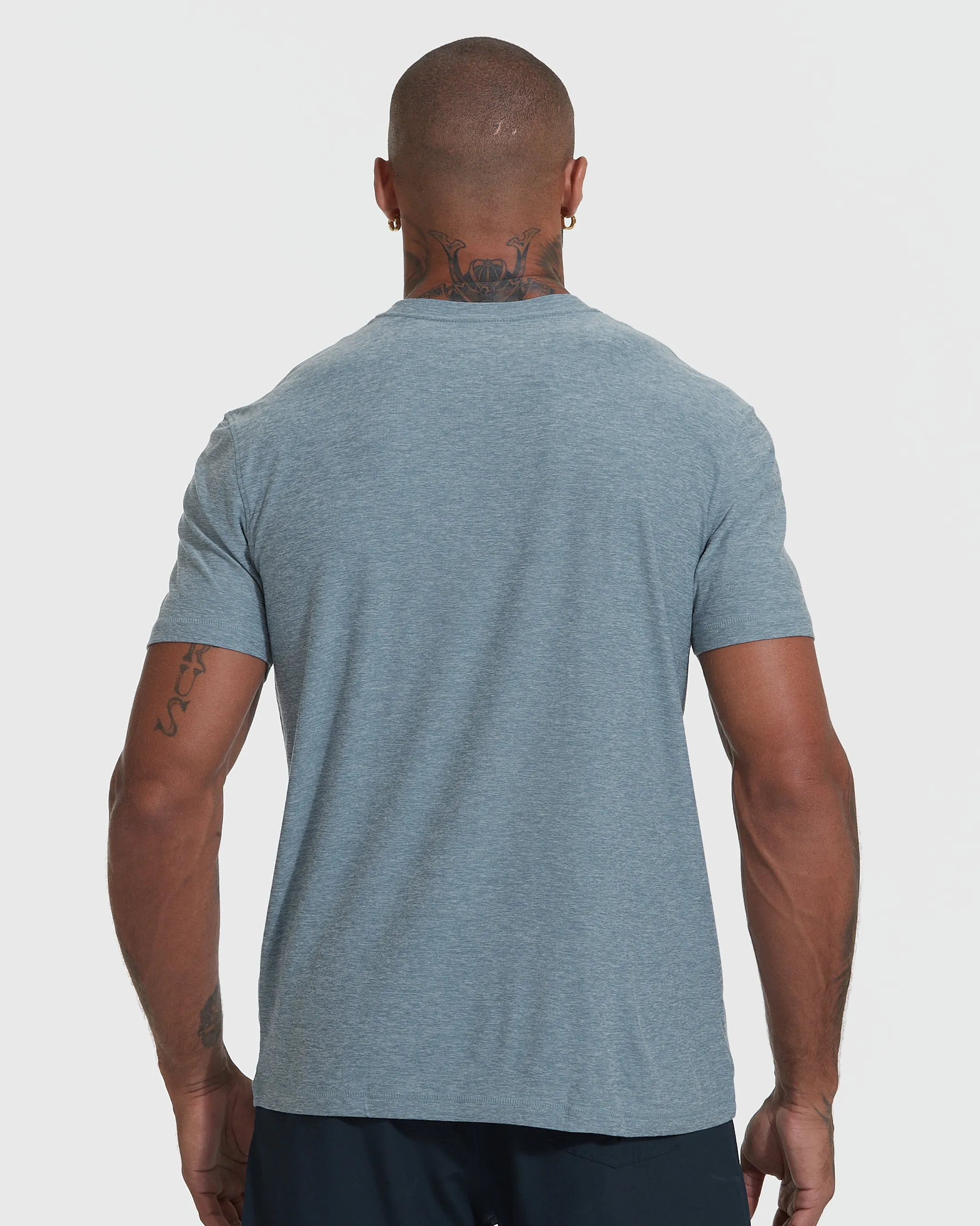 Heather Indigo Active Crew Neck Tee