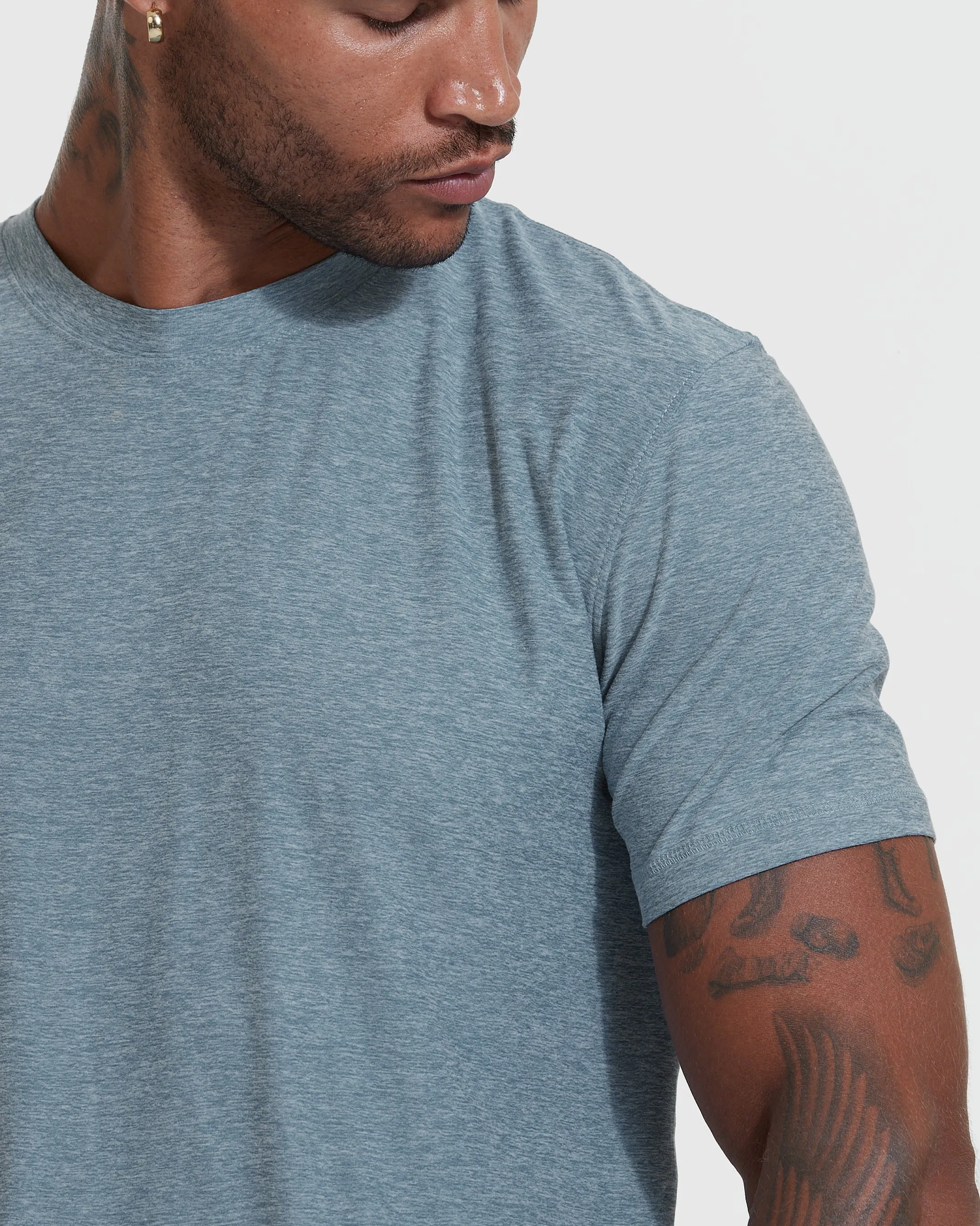 Heather Indigo Active Crew Neck Tee