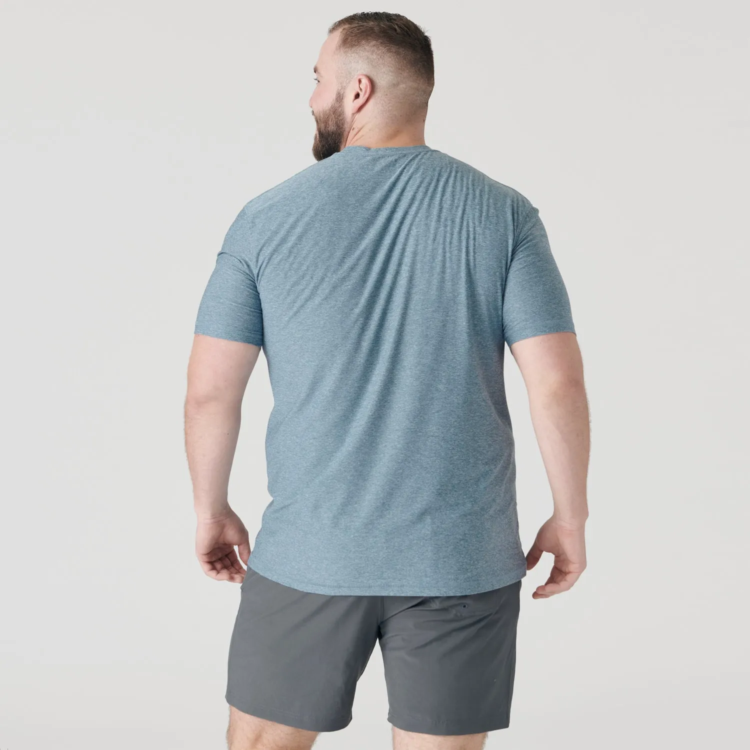 Heather Indigo Active Crew Neck Tee