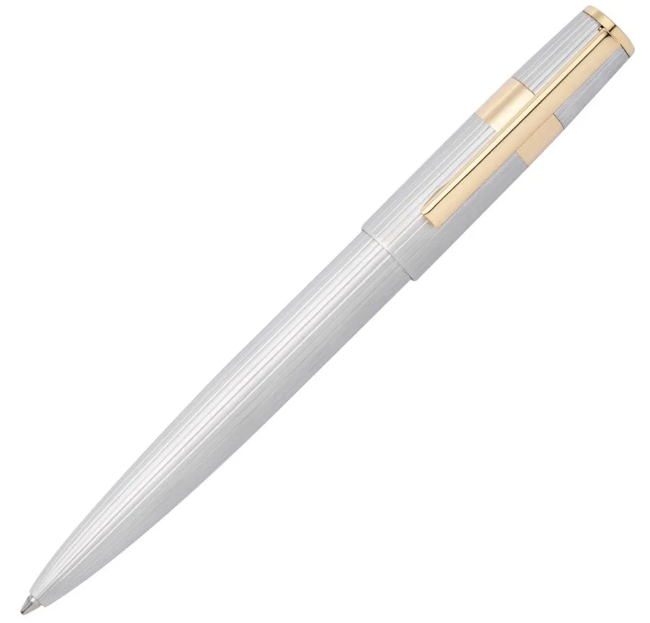 Hugo Boss Ballpoint Pen Gear Pinstripe Silver/Gold