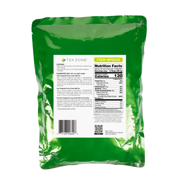 MilkTeaBLAST Nagasaki Savory Honey Green Tea Powder - Bag (2.2 lbs)