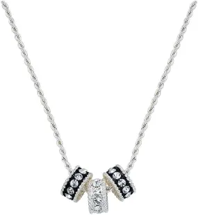 Montana Silversmiths Women's Crystal Shine Three Ring Necklace Silver