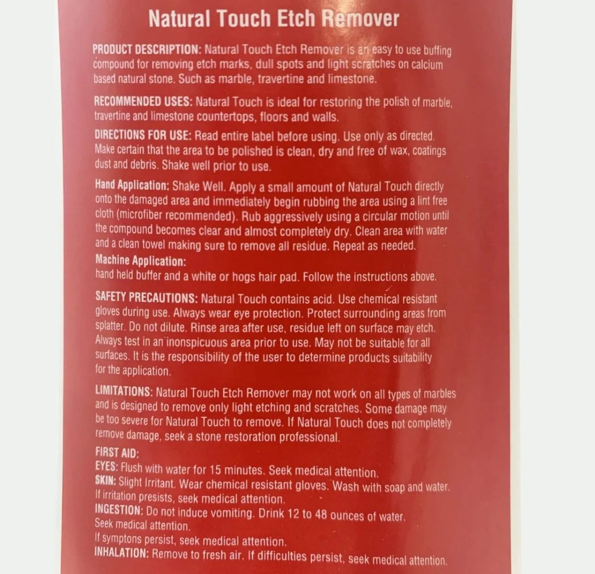 Natural Touch Etch Remover & Polishing Compound