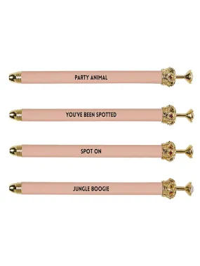 Pink Rhinestone Crown Pens with Sayings