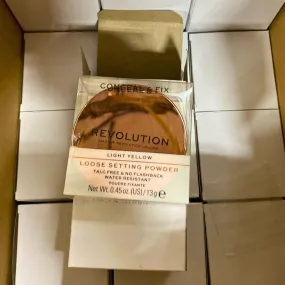 Revolution Conceal & Fix Light Yellow Loose Setting Powder 0.45OZ (72 Pcs Lot)