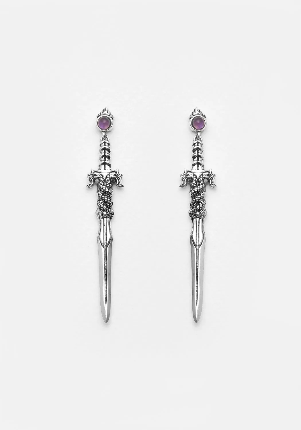 RITUAL DAGGER AMETHYST DROP EARRINGS
