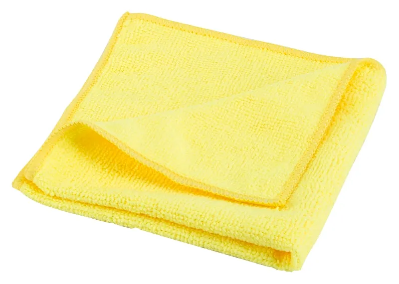 Simple Spaces OG003 Cleaning Cloth, 12 in L, 12 in W, Microfiber, Yellow :EA: QUANTITY: 12