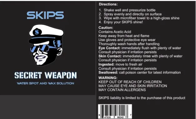 Skips Secret Weapon Hard Water Spot Remover 1.5L (SW1.5L)