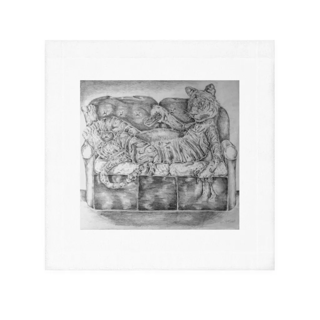 Tiger on a Couch Face Towel