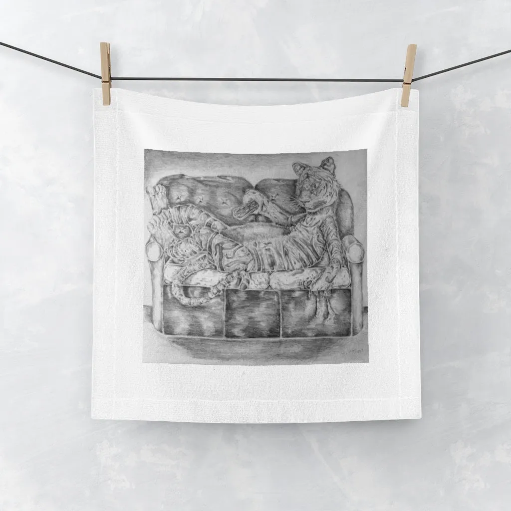 Tiger on a Couch Face Towel