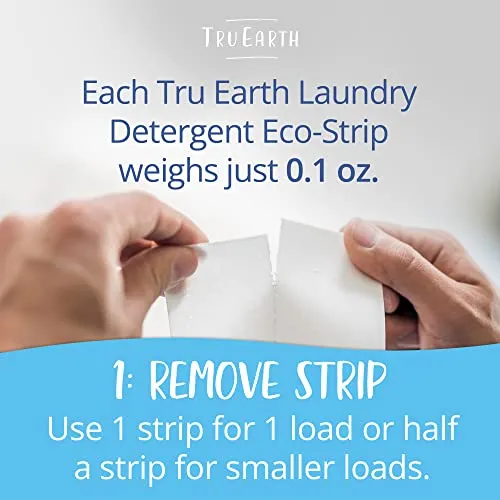 Tru Earth Hypoallergenic, Readily Biodegradable Laundry Detergent Sheets/Eco-Strips for Sensitive Skin, 32 Count (Up to 64 Loads) - Fresh Linen Scent