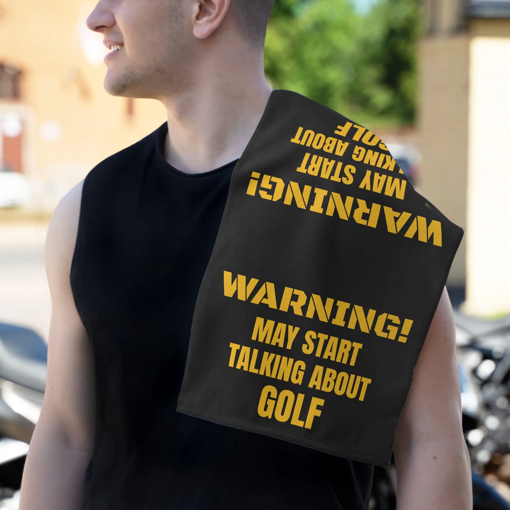Warning! Rally Towel, 11x18