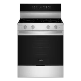Whirlpool WFES7530RZ 30-inch Smart Electric Smart Range with Air Cooking Technology, No Preheat Air Fry, High Speed Preheat Oven, WipeClean™ Coating, and Steam/Self Clean