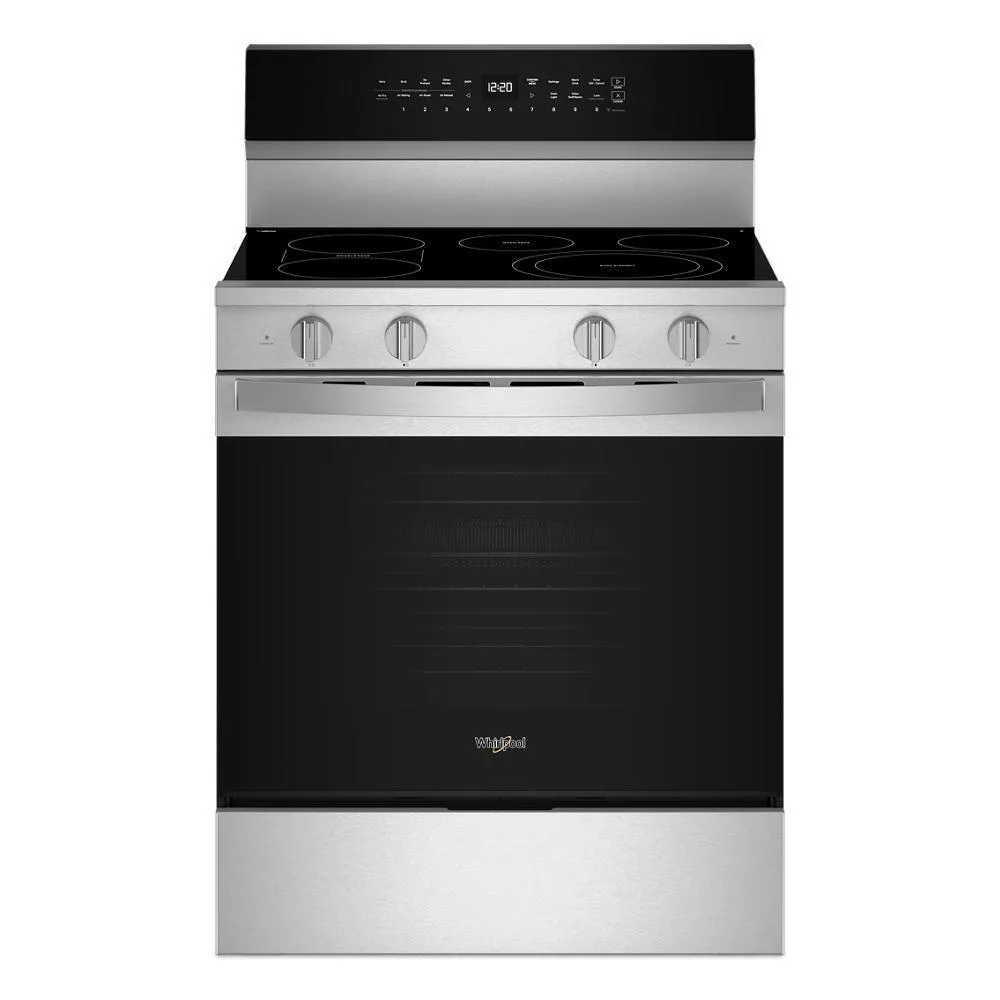 Whirlpool WFES7530RZ 30-inch Smart Electric Smart Range with Air Cooking Technology, No Preheat Air Fry, High Speed Preheat Oven, WipeClean™ Coating, and Steam/Self Clean