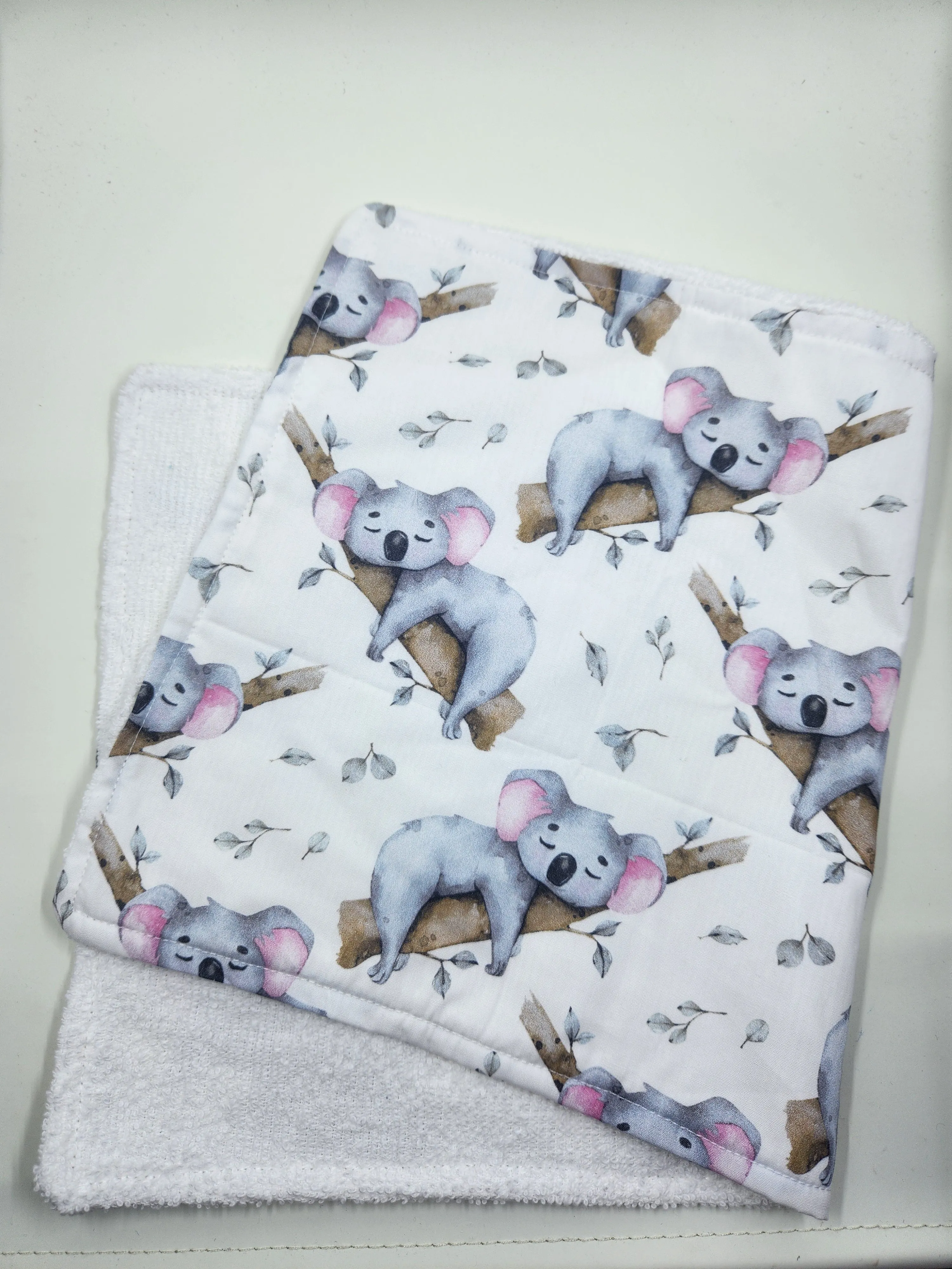 White Koala Burp Cloth
