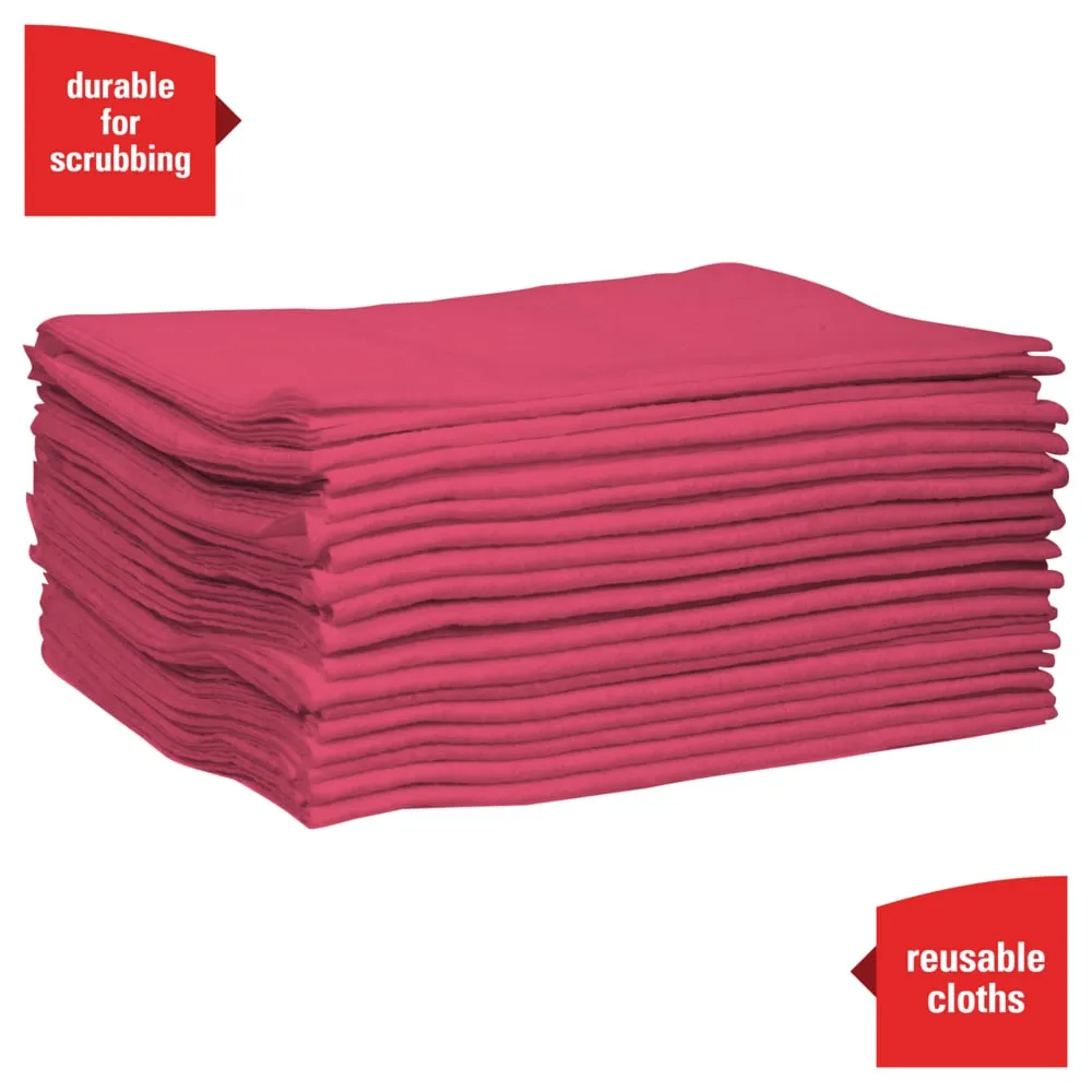 Wipers - WypAll® PowerClean™ X80 Heavy Duty Cloths, 1/4 Fold - White or Red (Case of 4 Packs), 41026 / 41029